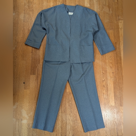 Pykettes Pants - ✨ Retro Cool Grey Power Suit – Pykettes Two-Piece Set (Blazer 14 + Pants 10)